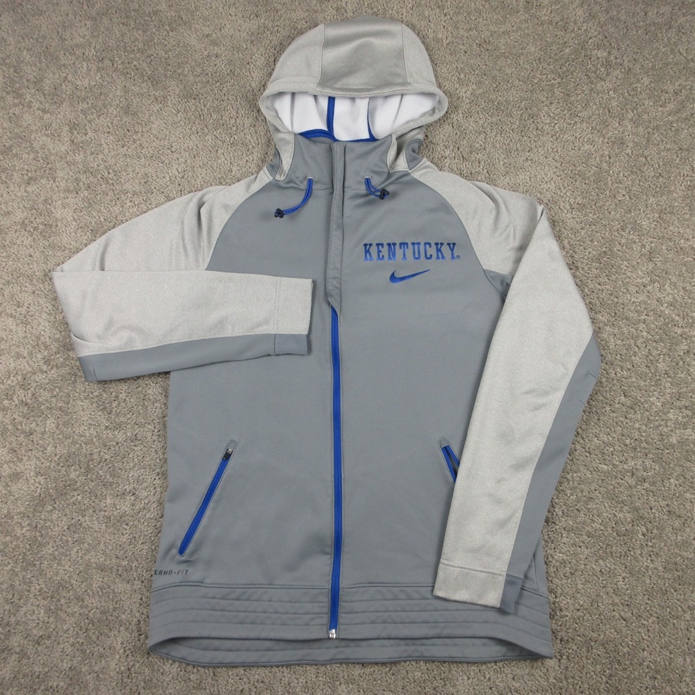 Kentucky Wildcats Sweater Mens Large Nike Thermafit Elite Full Zip Hoodie Pocket